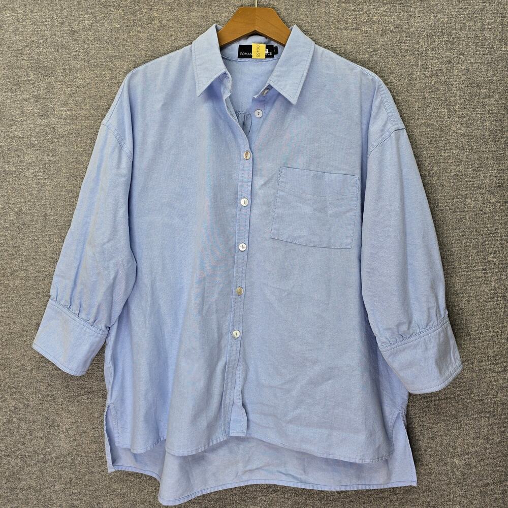 Pomander Place Oxford Adair Boyfriend Shirt, Size L